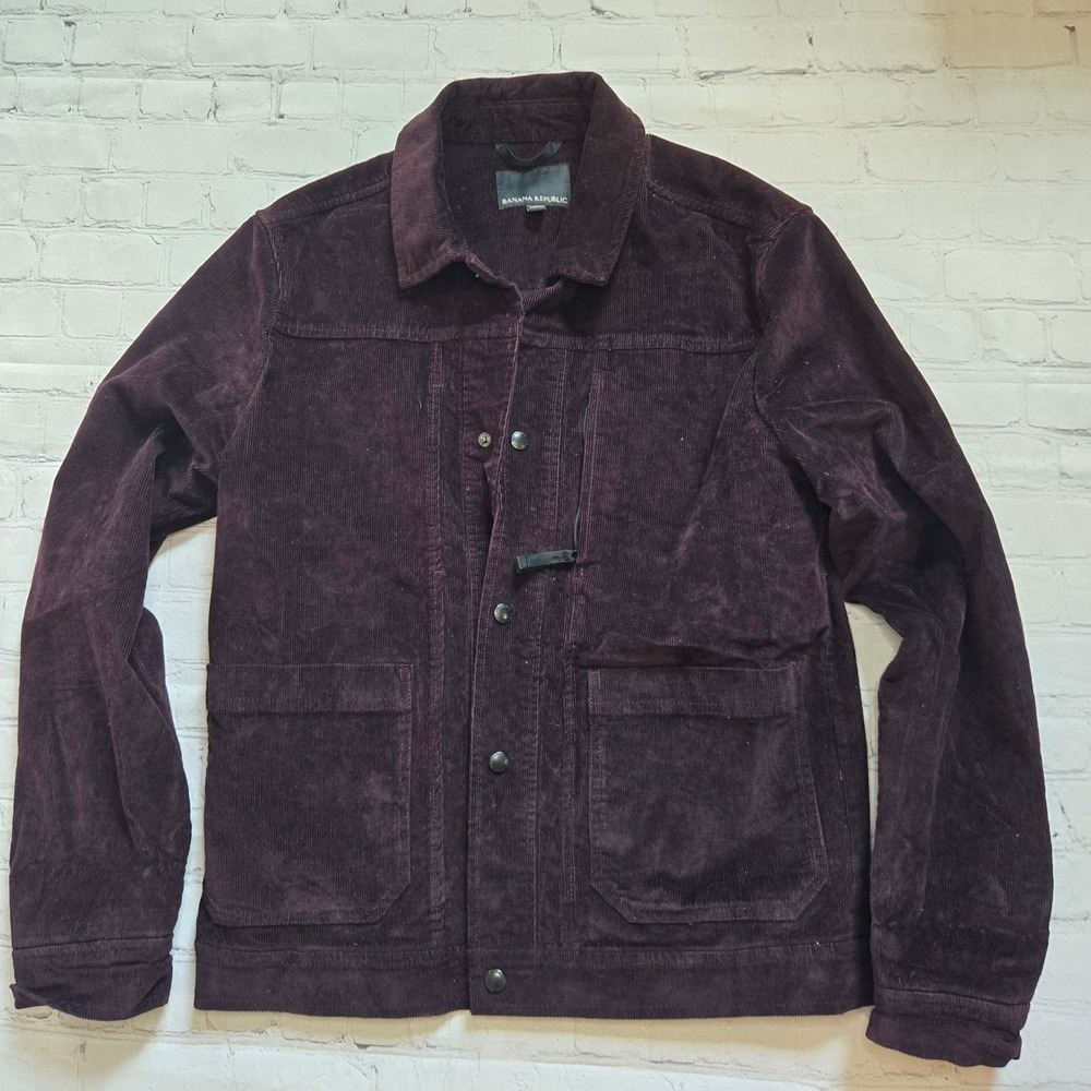 Banana Republic Womens Corduroy chore Jacket Plum purple Utility Coat small